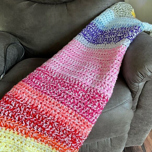 Handmade Crochet Throw Blanket - Picture 6 of 12